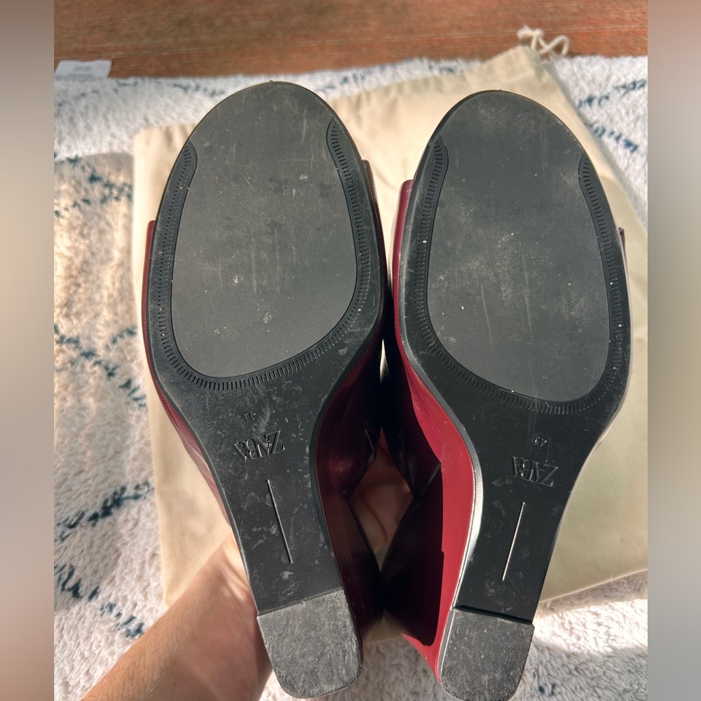 burgundy Zara leather mules - Picture 2 of 3